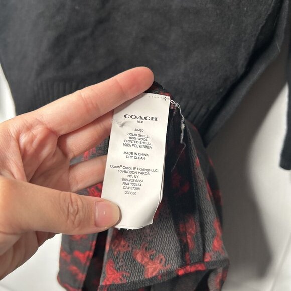 Coach Horse And Carriage Black Side Button Sweater Dress Women's Size X-Small XS - Picture 8 of 9